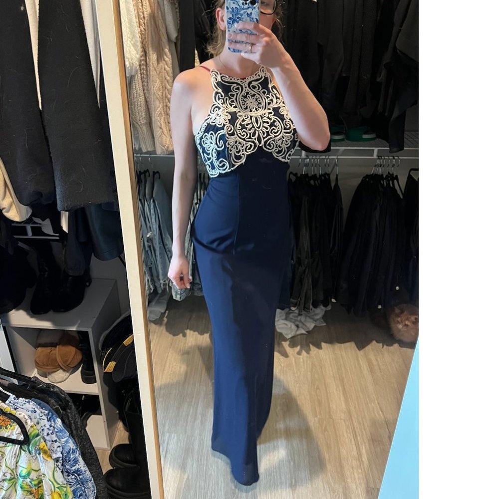 Vintage Navy Gown - Picture 9 of 16